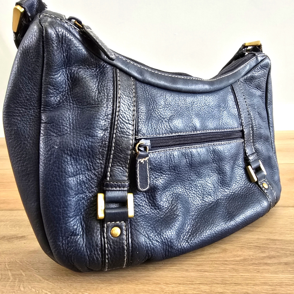 Vintage Wilson Leather Navy Blue Purse Shoulder Bag